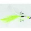 Mustad Dressed Treble with Black Nickel Finish - White/Chartreuse Feathers